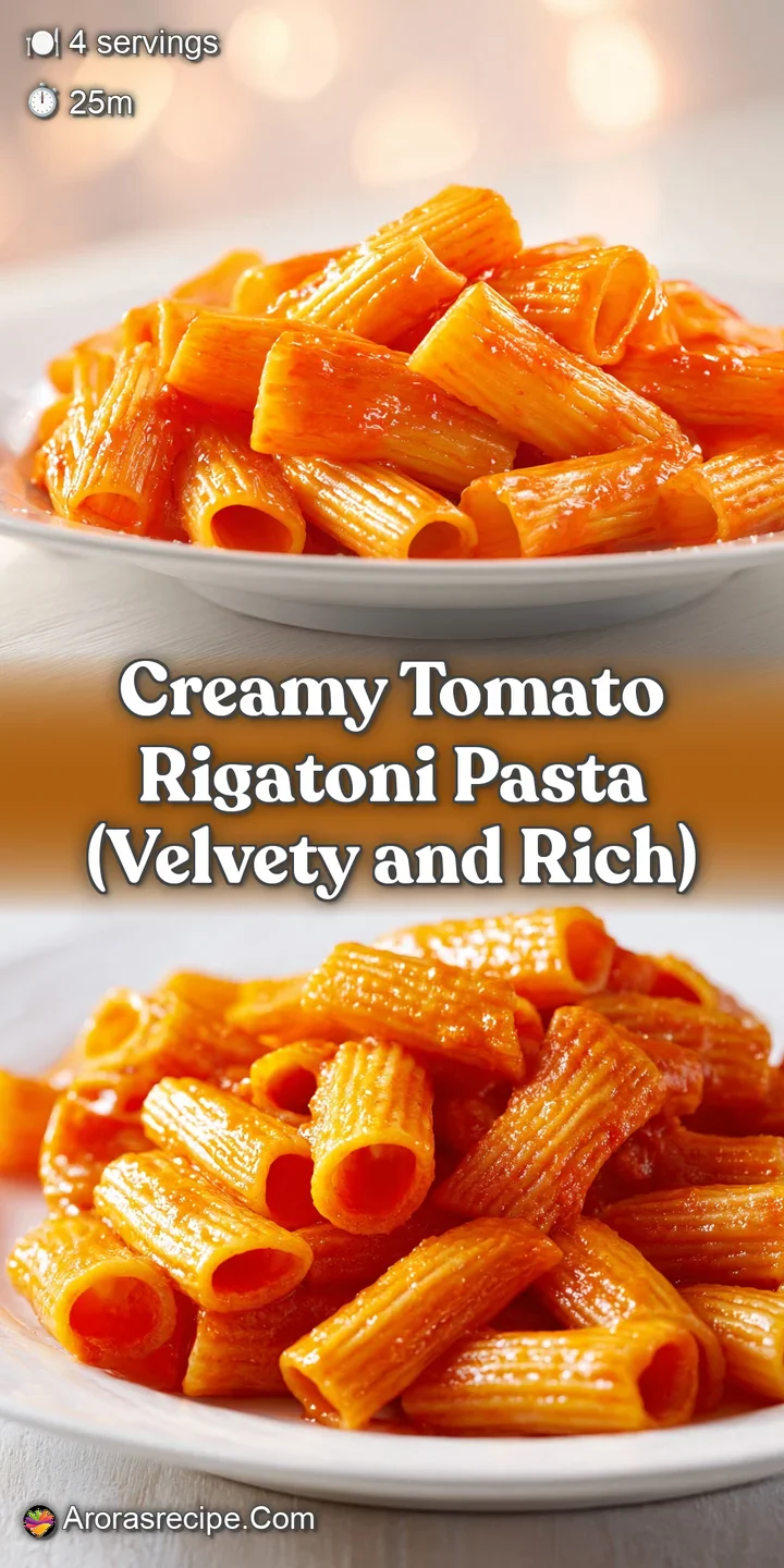 Close-up of thick pasta tubes coated in a velvety orange sauce, showing steam and a sprinkle of fresh green herbs.