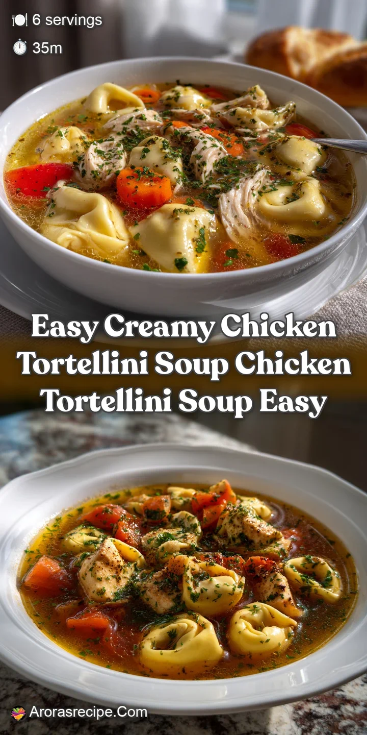Easy Creamy Chicken Tortellini Soup Chicken Tortellini Soup Easy