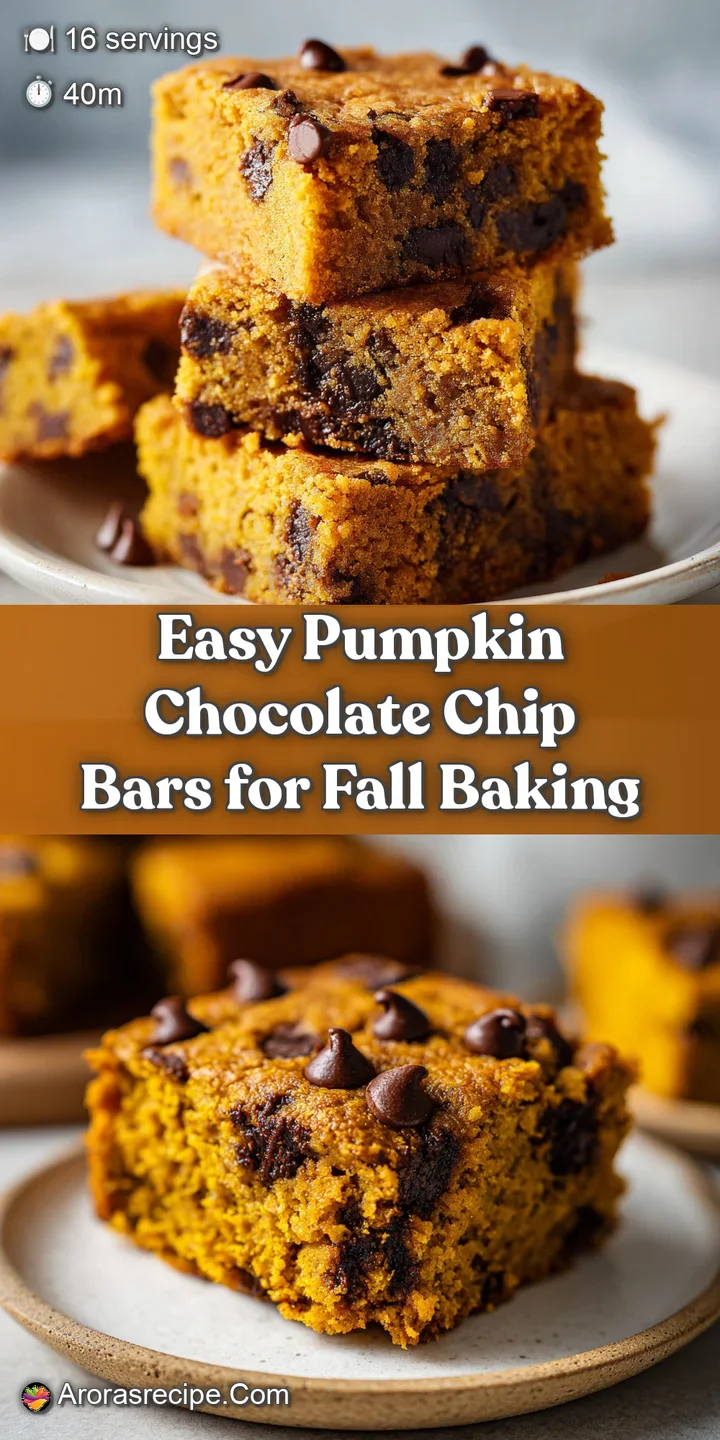 Close-up of a moist pumpkin bar with gooey, melted chocolate chips. Hints of cinnamon and warm spices visible throughout g...