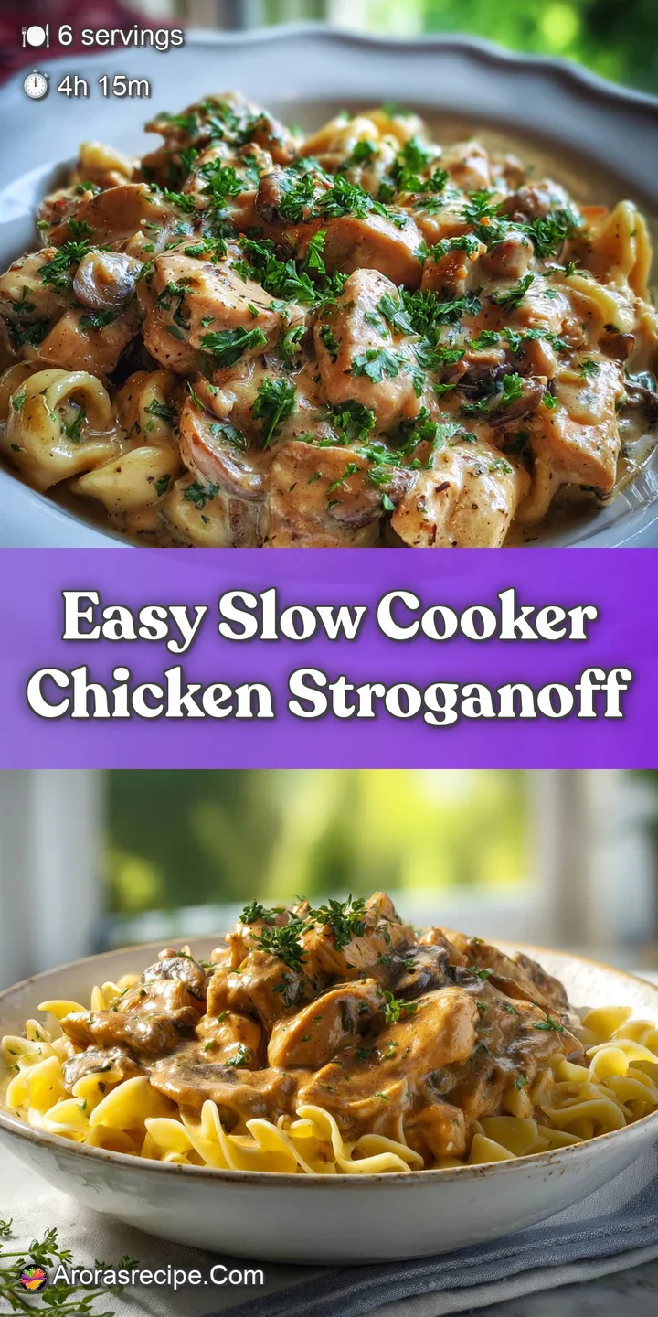 Close-up of luscious chicken stroganoff. Notice the rich, velvety sauce clinging to the chicken and mushroom slices.