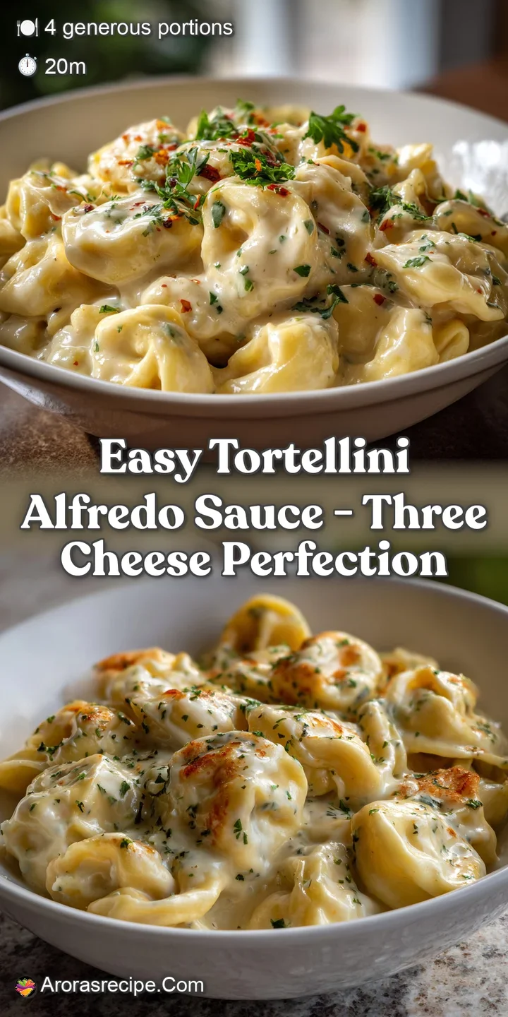 Easy Tortellini Alfredo Sauce - Three Cheese Perfection