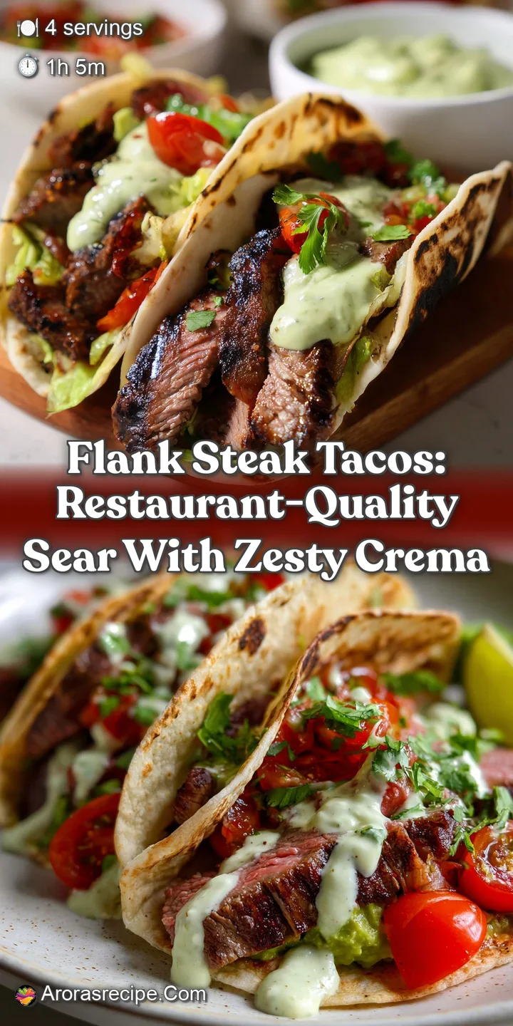 Flank Steak Tacos: Restaurant-Quality Sear with Zesty Crema