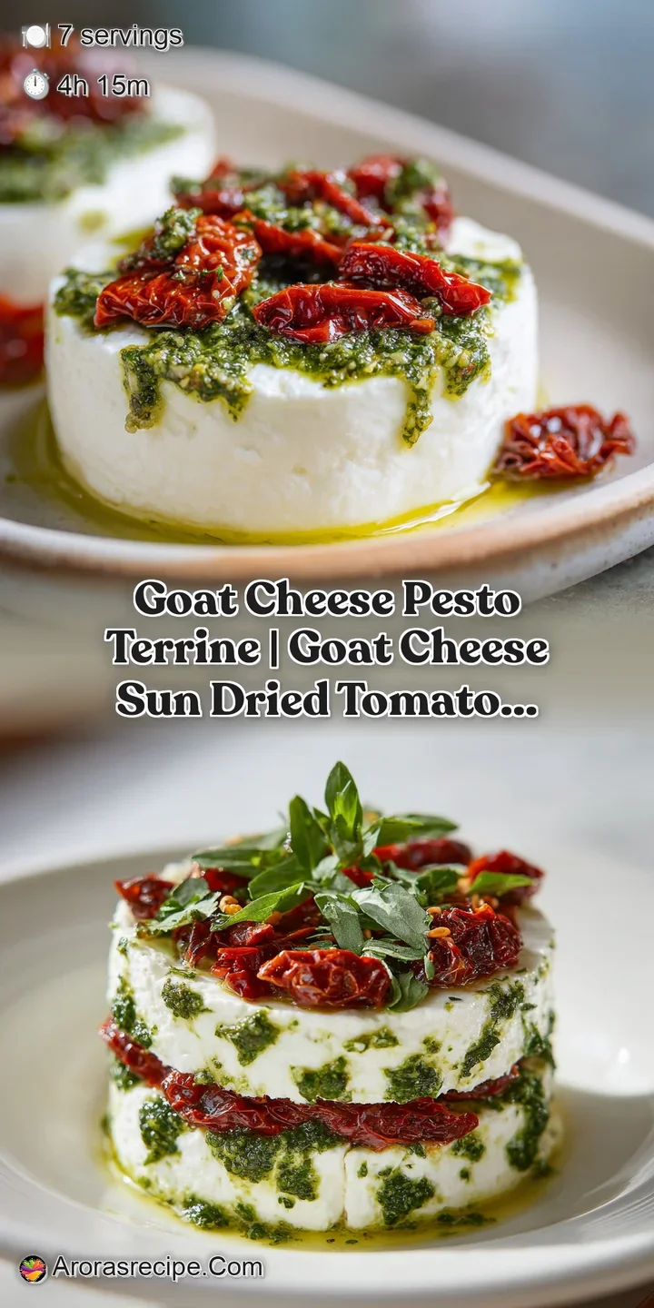Close-up of a creamy white and bright green layered cheese block with visible bits of basil and toasted pine nuts.