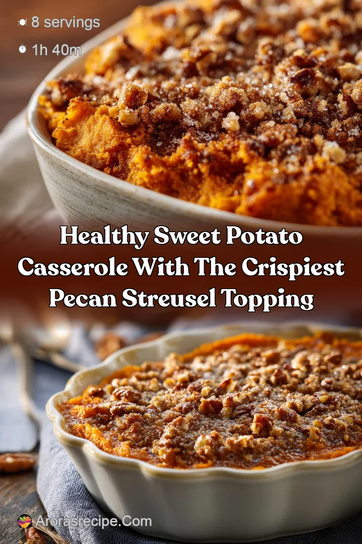 Healthy Sweet Potato Casserole with the Crispiest Pecan Streusel Topping