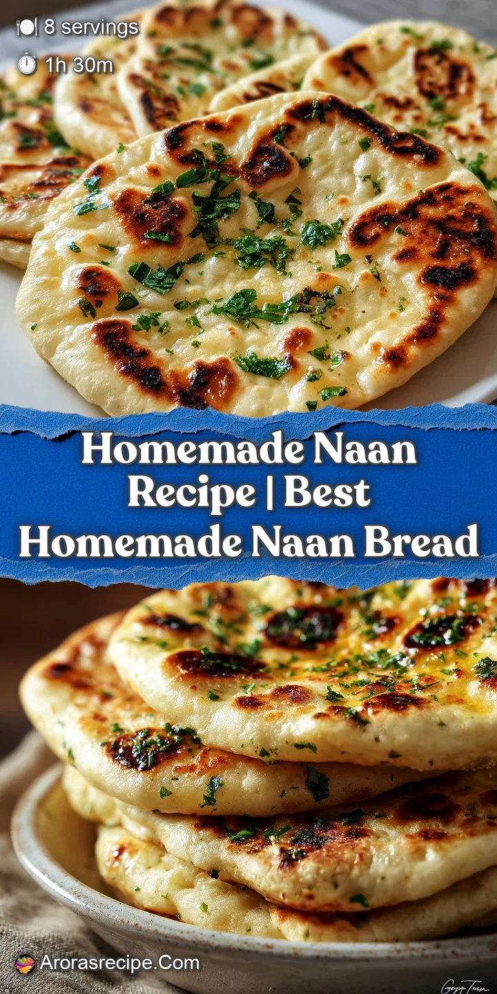 Close-up of naan bread's surface: toasted golden spots contrast with pale flour. Bubbles create a delightful, airy texture.