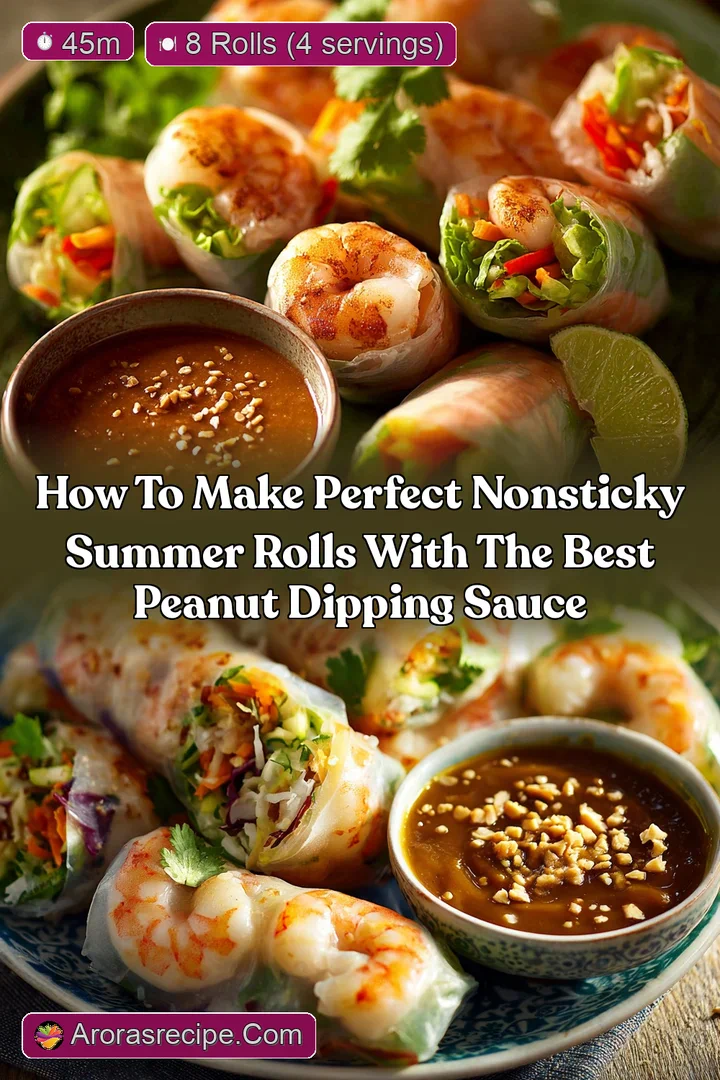 How to make perfect nonsticky Summer Rolls with the Best Peanut Dipping Sauce