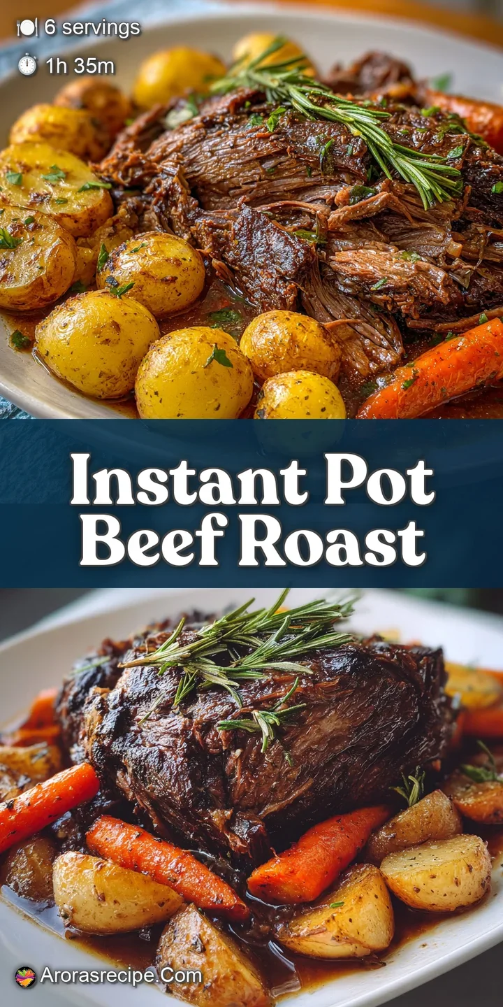 Close-up of tender beef roast, glistening with rich, dark gravy, showcasing the juicy texture and flavorful sear.