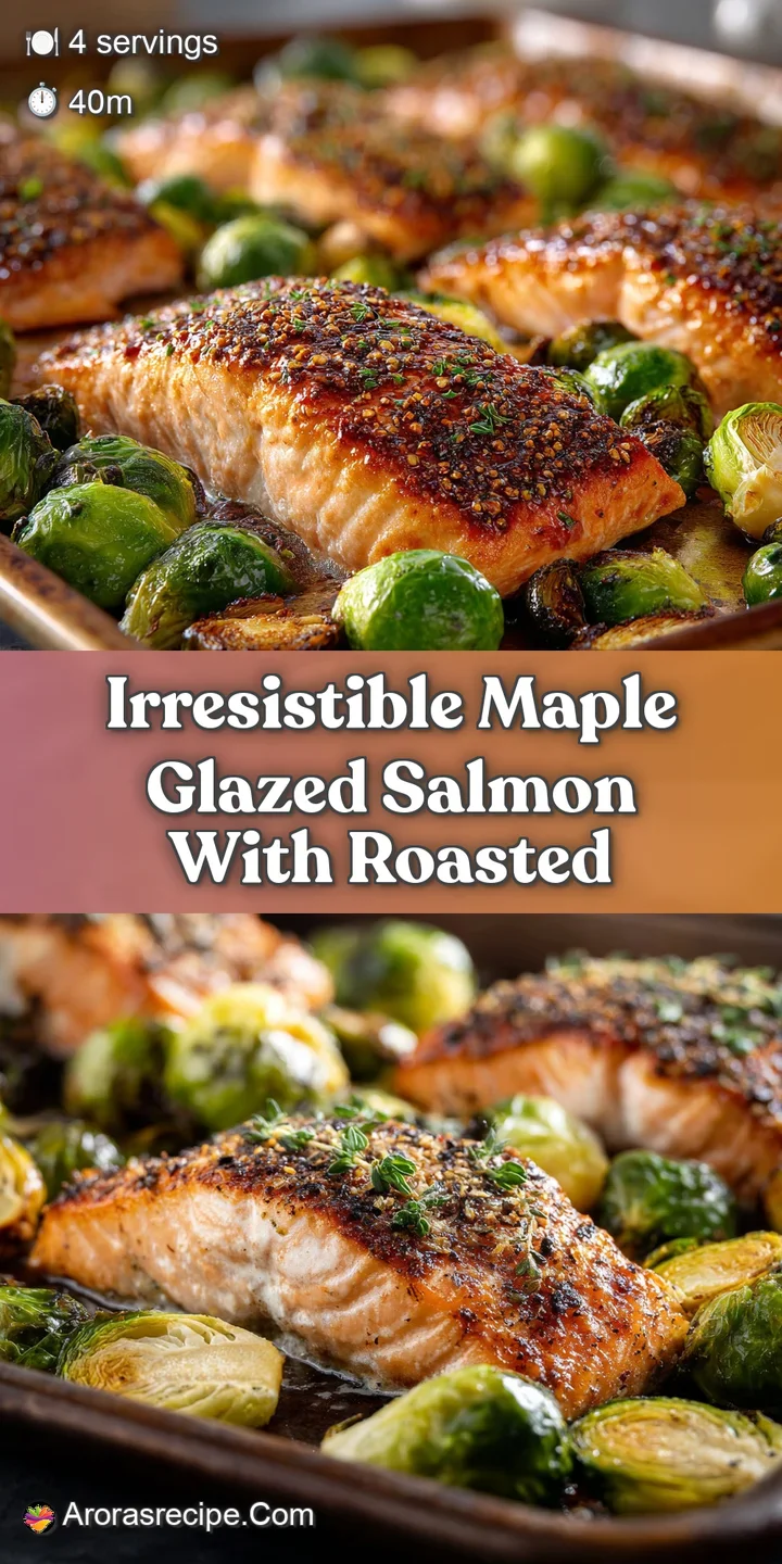 Close-up of tender salmon brushed with a glossy maple glaze, showcasing the perfectly roasted, slightly charred edges.