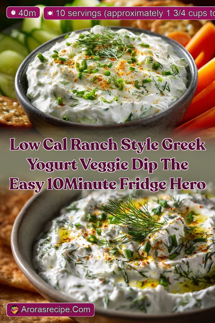 Low Cal Ranch Style Greek Yogurt Veggie Dip The Easy 10Minute Fridge Hero