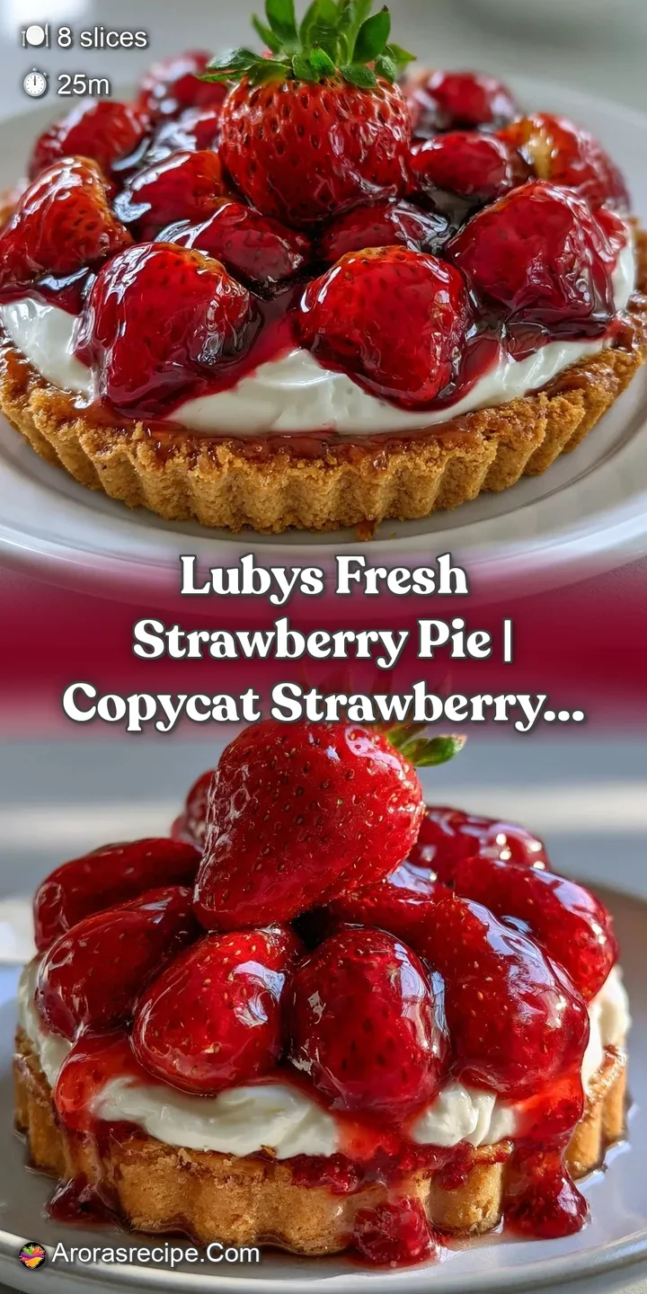 Macro shot of juicy, deep red strawberries coated in a glossy syrup, resting on a crumbly, buttery pastry crust.