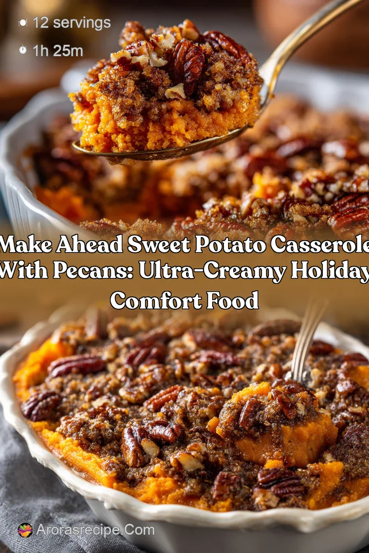 Make Ahead Sweet Potato Casserole with Pecans: Ultra-Creamy Holiday Comfort Food