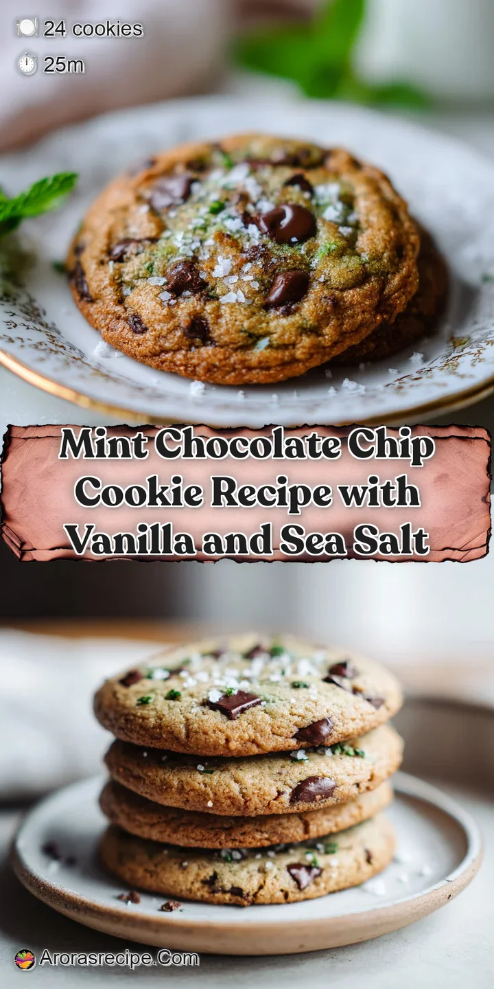 Close-up of a slightly cracked mint chocolate chip cookie, revealing gooey melted chocolate chips and a soft interior.