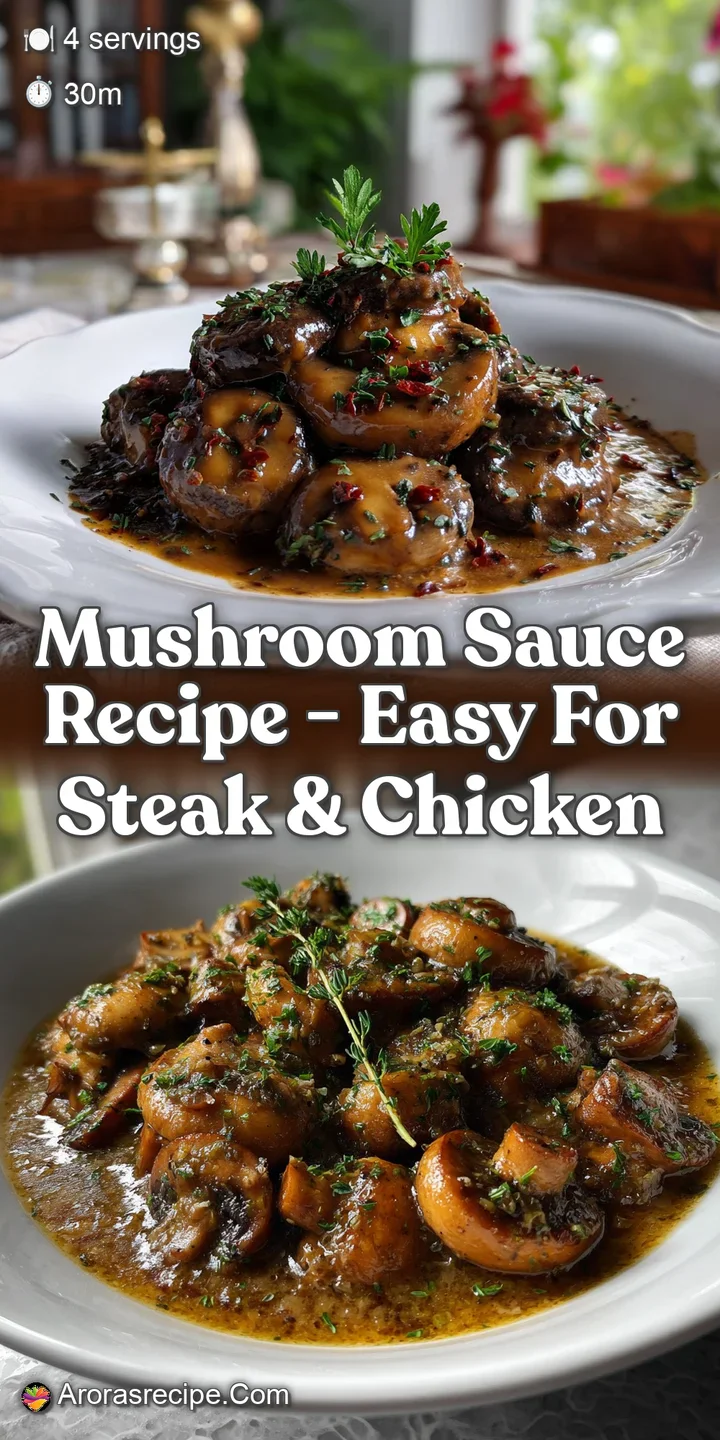 Mushroom Sauce Recipe - Easy For Steak & Chicken