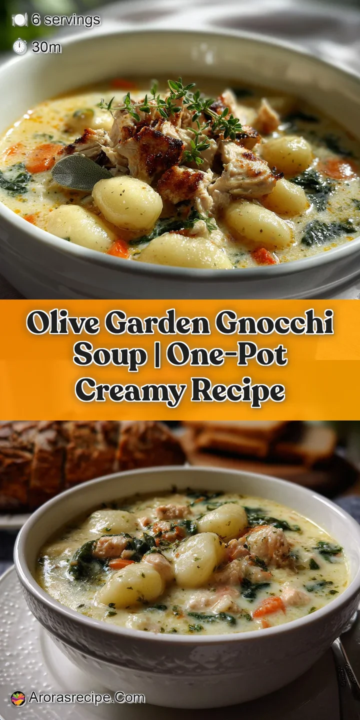 Close-up shot of creamy gnocchi soup revealing soft potato dumplings, vibrant green spinach, and a rich, inviting broth.