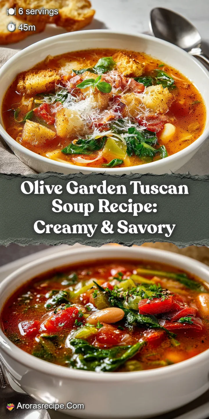 Close-up of hearty Tuscan soup: chunks of Italian sausage, beans, and greens swimming in a creamy, inviting broth.