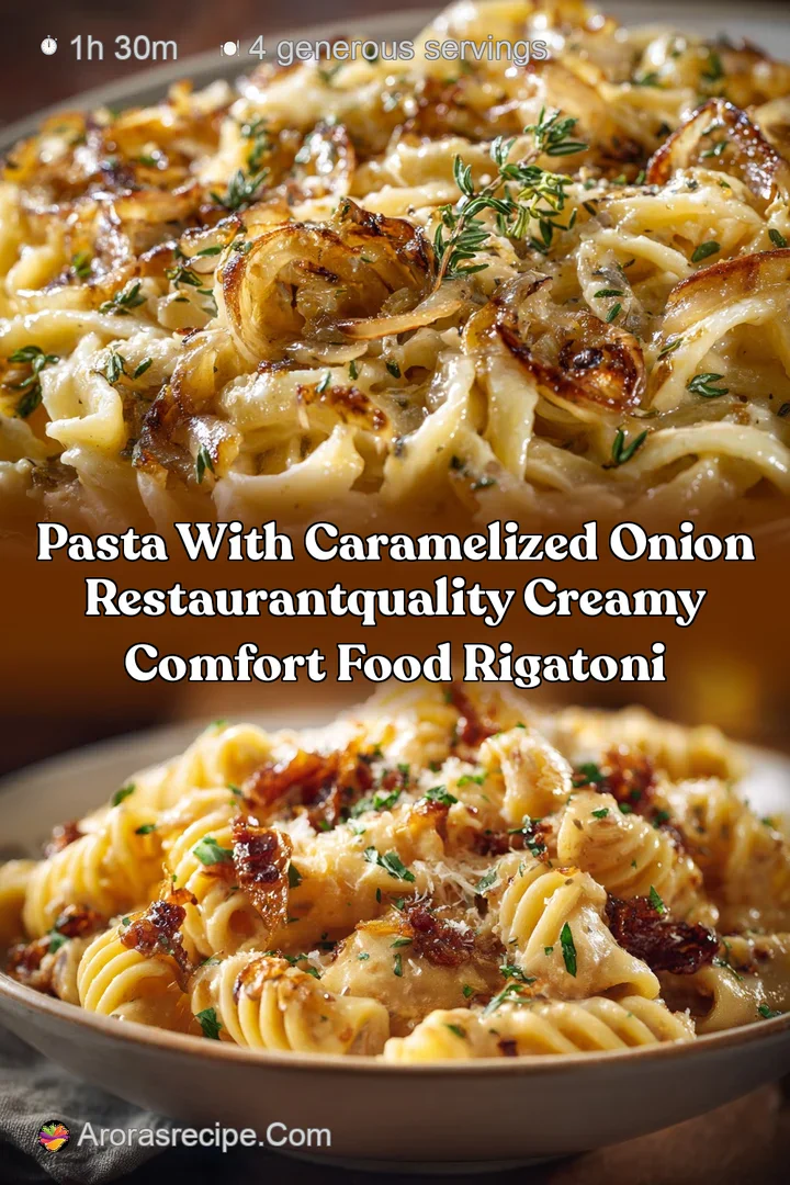 Pasta with Caramelized Onion RestaurantQuality Creamy Comfort Food Rigatoni