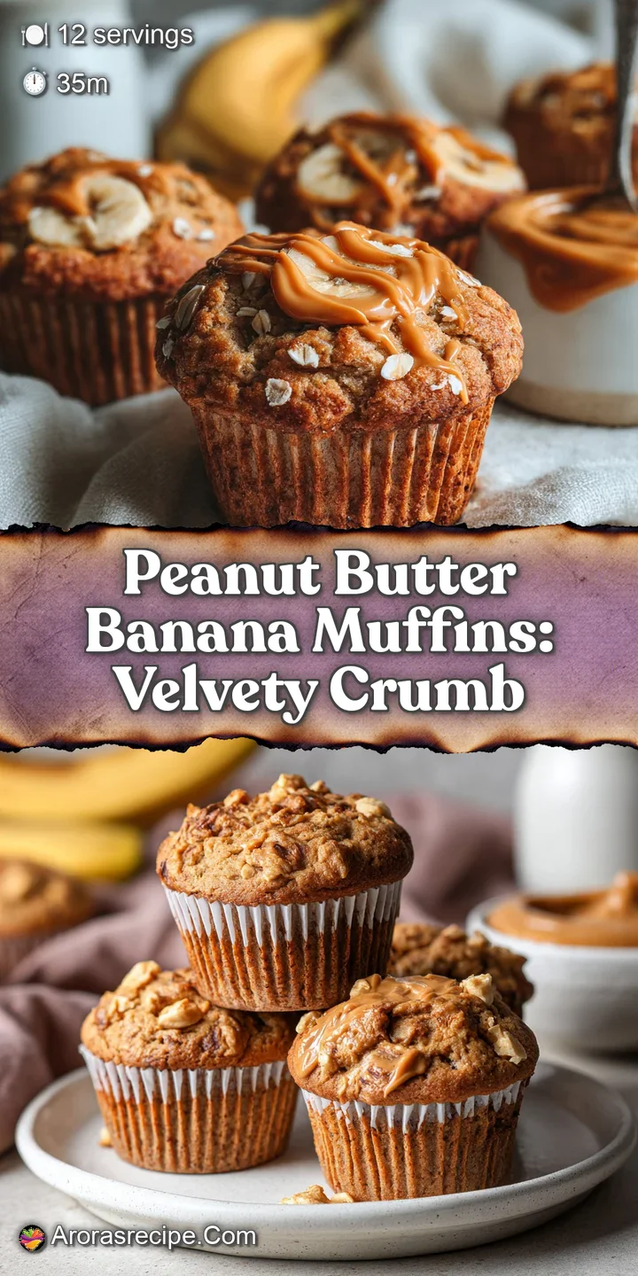 Close-up of a moist peanut butter banana muffin, showcasing the speckled interior and slightly caramelized top.