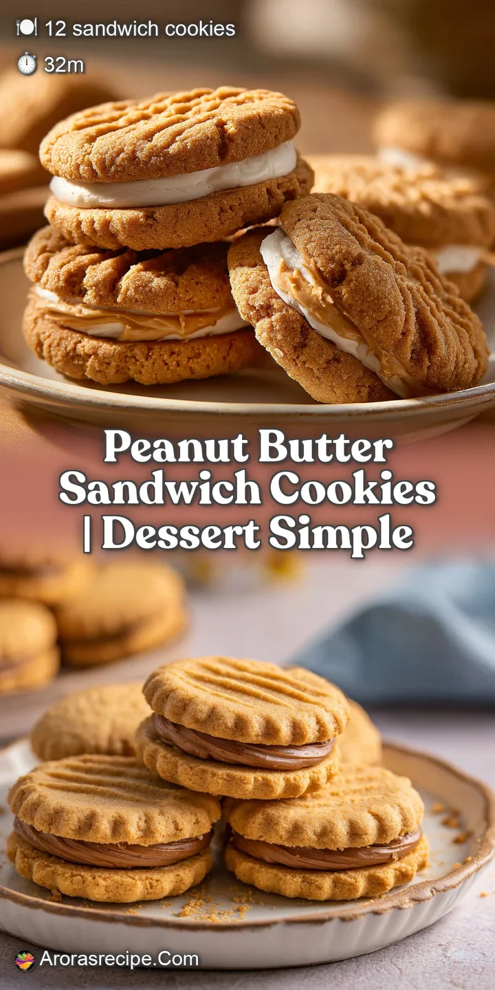 Macro shot of a rich, creamy tan filling sandwiched between two textured, sandy-colored cookies with soft edges.