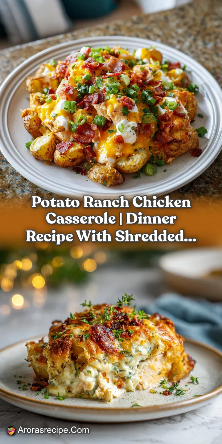 Close-up of tender chicken pieces and soft potato slices in a rich, savory creamy sauce, baked to perfection.