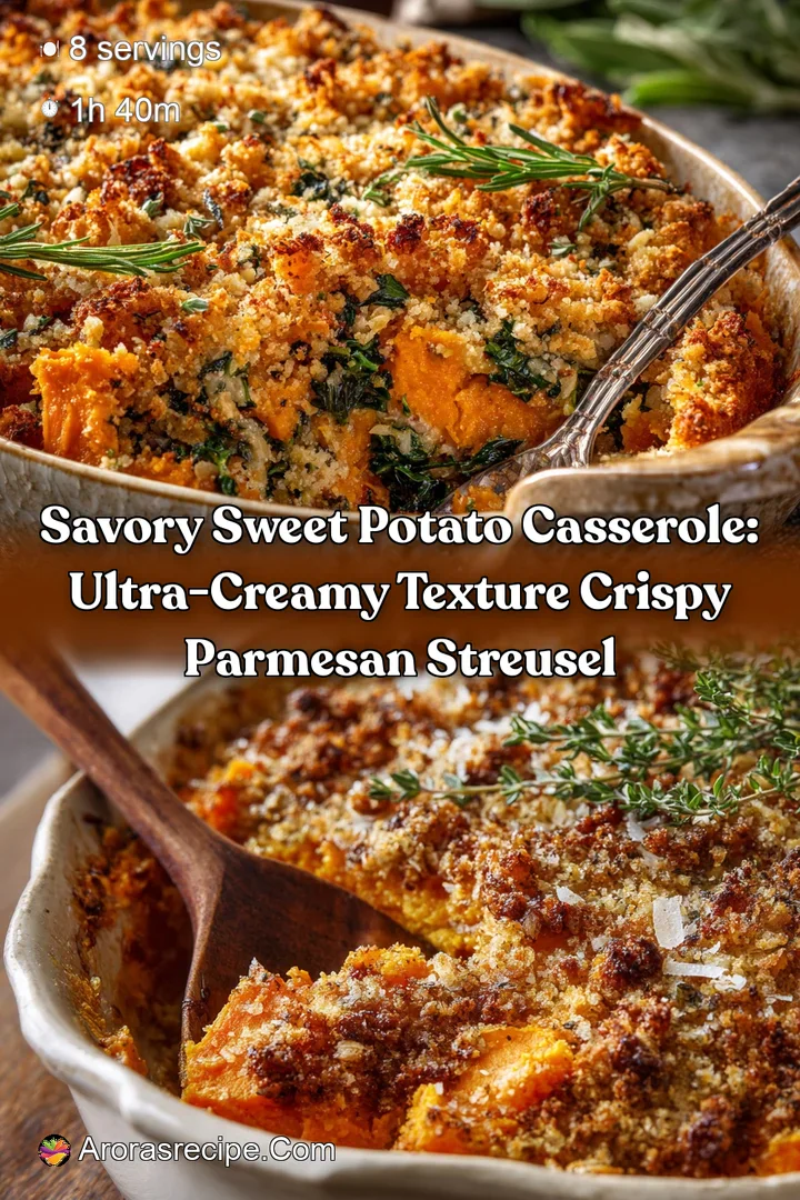 Savory Sweet Potato Casserole: Ultra-Creamy Texture Crispy Parmesan Streusel