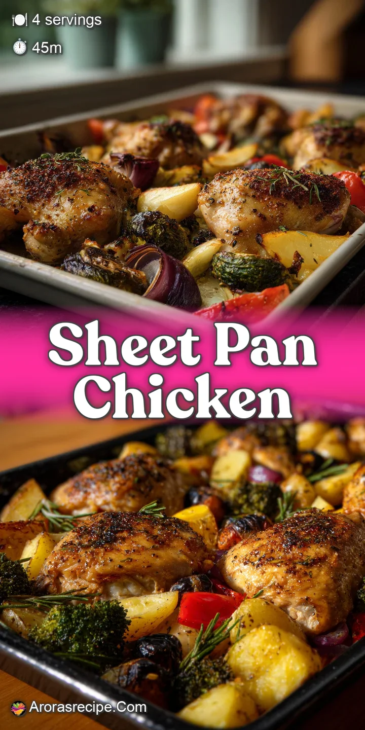 Close-up: Glazed chicken with slightly charred edges nestled among vibrant, glistening roasted vegetables. Delicious and ...