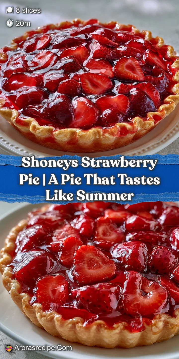 Close-up of glistening, ruby-red strawberry chunks encased in a thick, clear glaze and a crumbly golden crust.