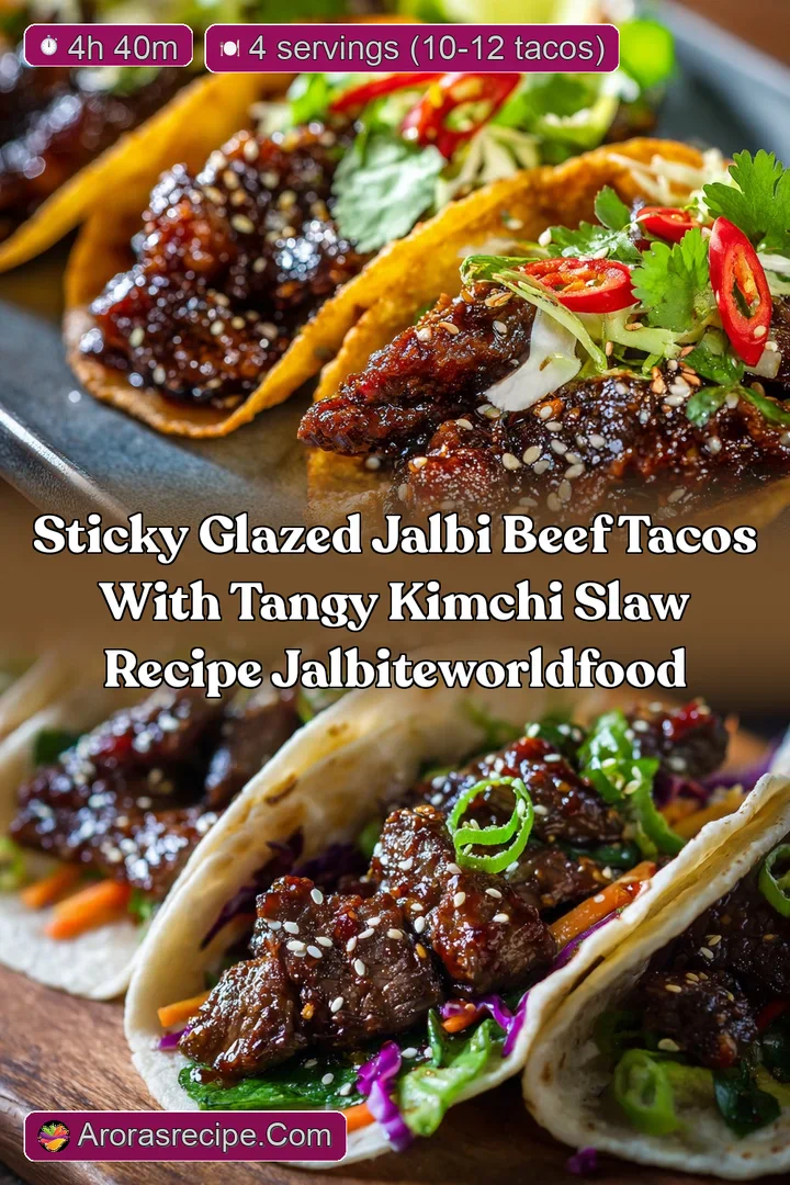 Sticky Glazed Jalbi Beef Tacos with Tangy Kimchi Slaw Recipe Jalbiteworldfood
