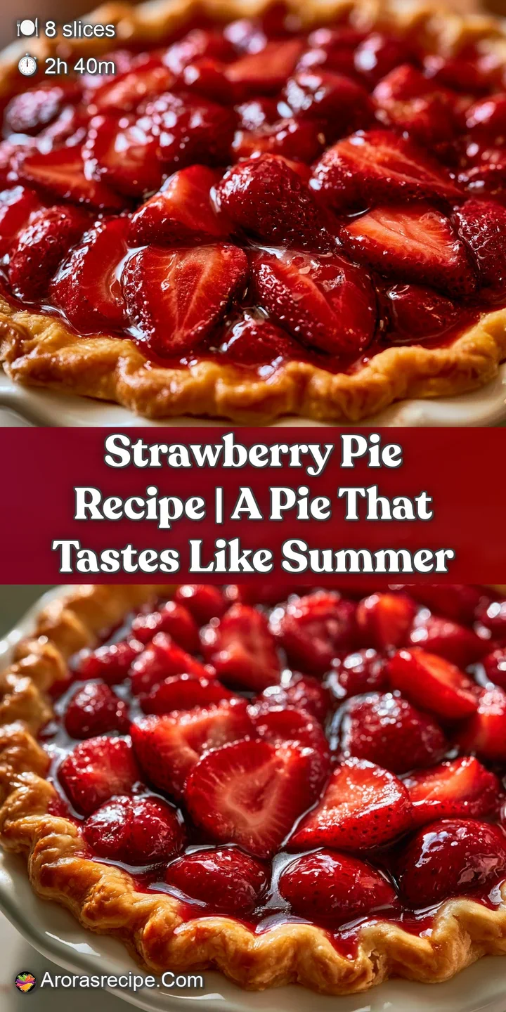 Close-up of glistening red strawberries in a glossy glaze against a buttery, flaky golden-brown pastry crust.