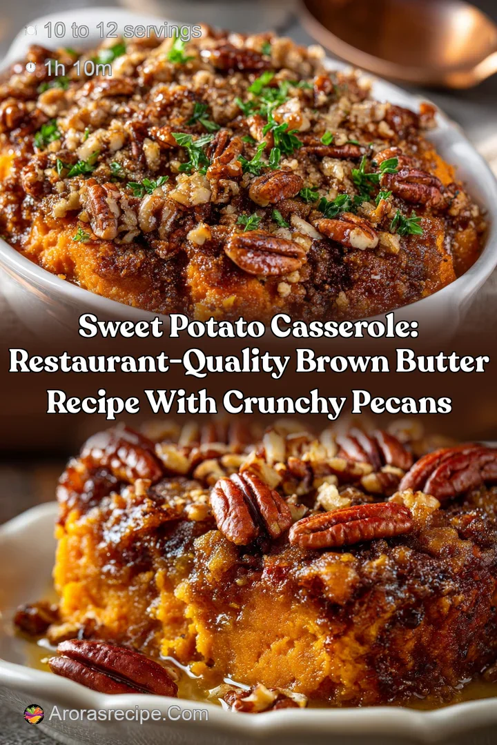 Sweet Potato Casserole: Restaurant-Quality Brown Butter Recipe with Crunchy Pecans