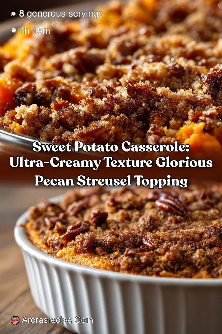 Sweet Potato Casserole: Ultra-Creamy Texture Glorious Pecan Streusel Topping