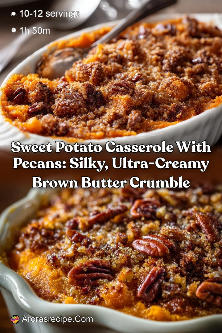 Sweet Potato Casserole with Pecans: Silky Ultra-Creamy Brown Butter Crumble