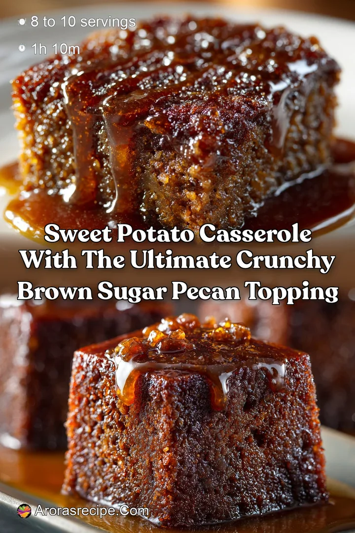 Sweet Potato Casserole with the Ultimate Crunchy Brown Sugar Pecan Topping