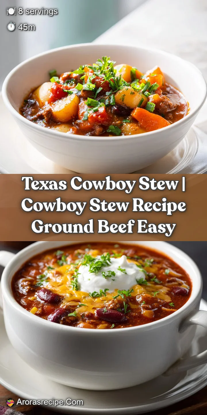 Close-up of succulent beef pieces and plump beans in a thick, steaming cowboy stew with a hint of herbs.