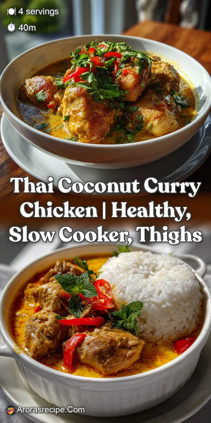 Thai Coconut Curry Chicken | Healthy Slow Cooker Thighs