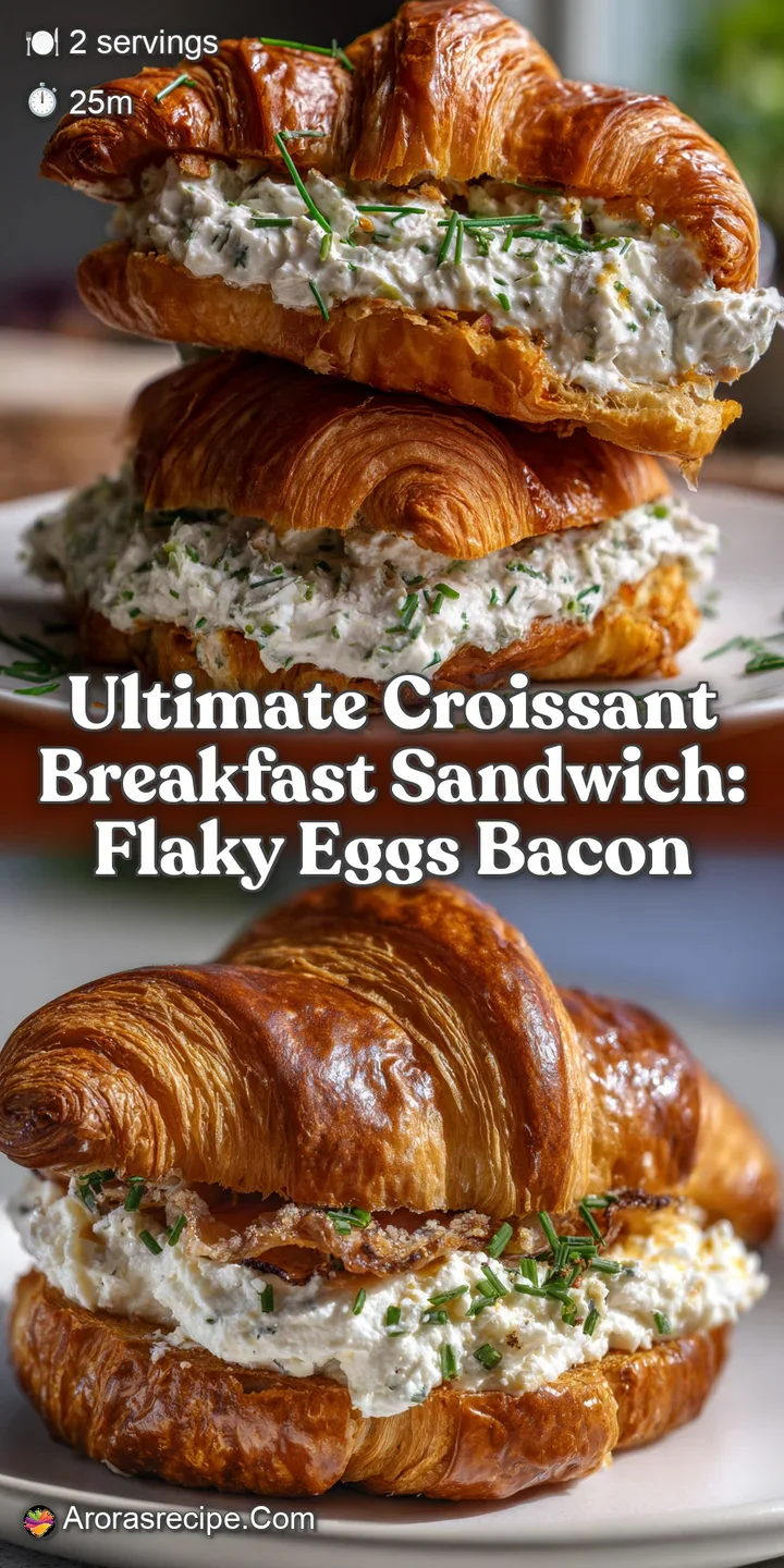 Ultimate Croissant Breakfast Sandwich: Flaky Eggs Bacon