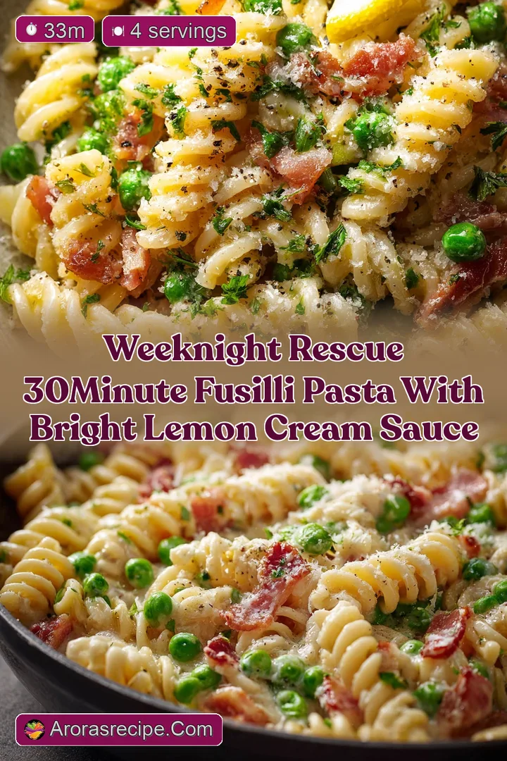 Weeknight Rescue 30Minute Fusilli Pasta with Bright Lemon Cream Sauce