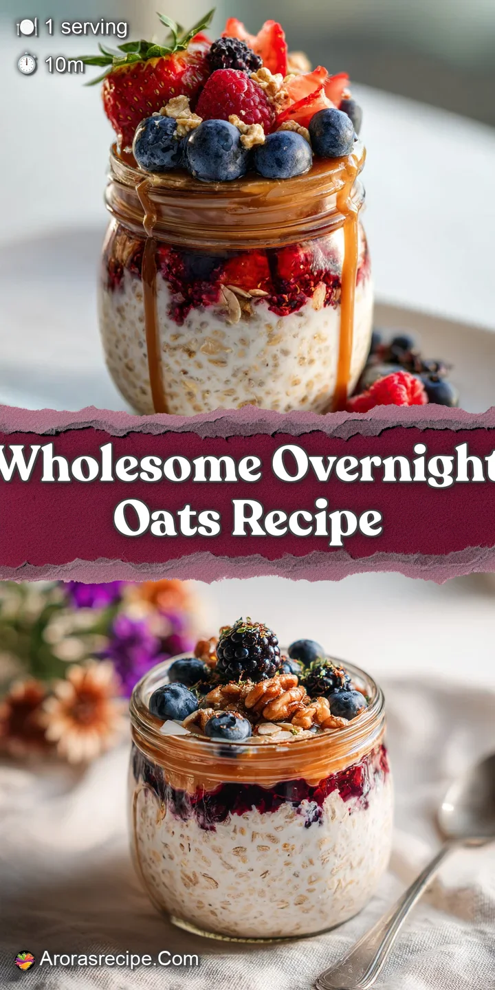 Close-up of plump, juicy berries and creamy oats, highlighting the satisfying textures of this quick and wholesome breakfast.