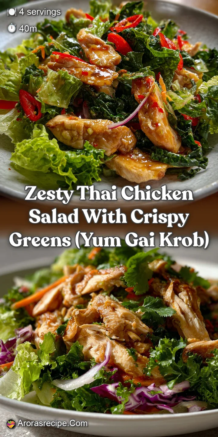 Zesty Thai Chicken Salad with Crispy Greens (Yum Gai Krob)