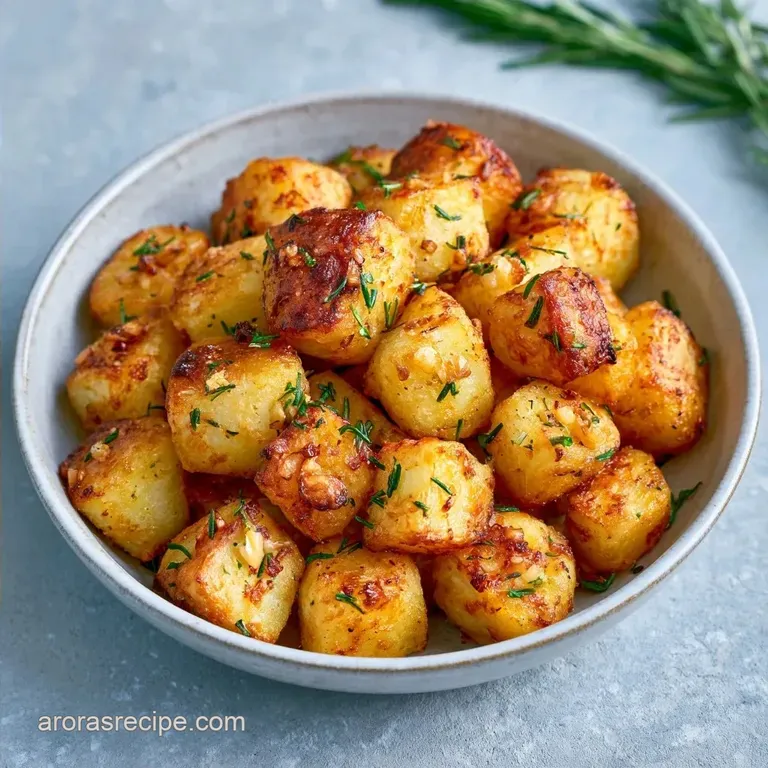 10 Minute Garlic Potatoes: Mahogany Roasted Edges