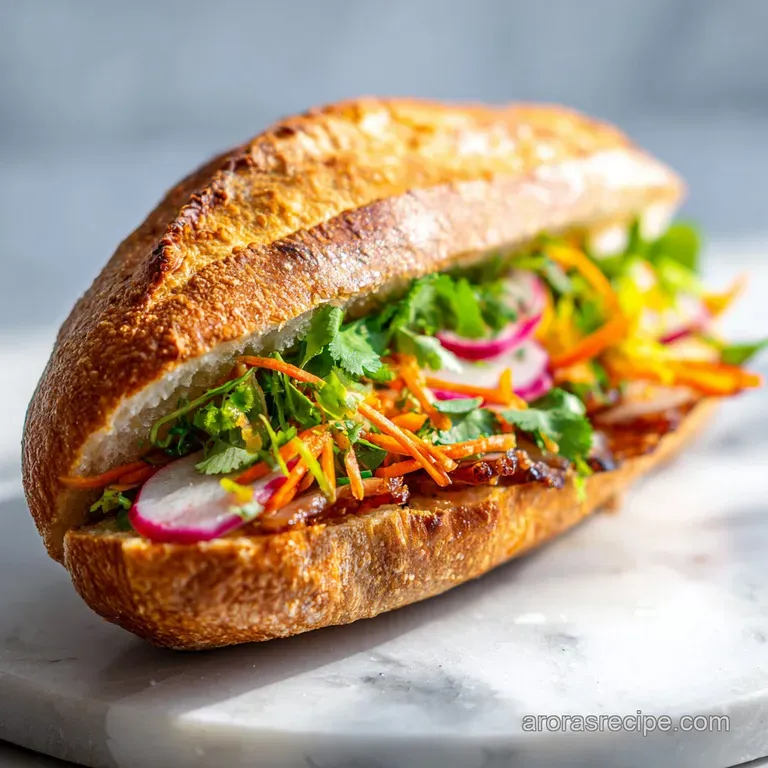Banh Mi Sandwich: Pan-Seared Chicken and Pickled Vegetables