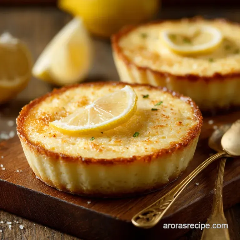 Baby Lemon Impossible Pies: Zesty No-Faff Individual Dessert Recipe presentation