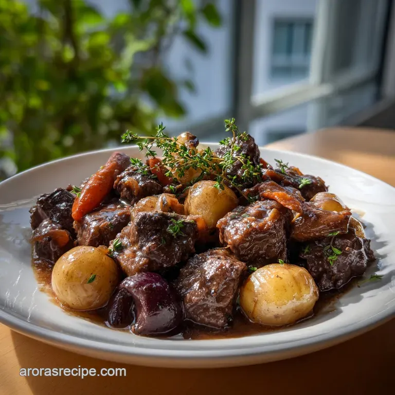 Easy Beef Bourguignon Instant Pot Recipe presentation
