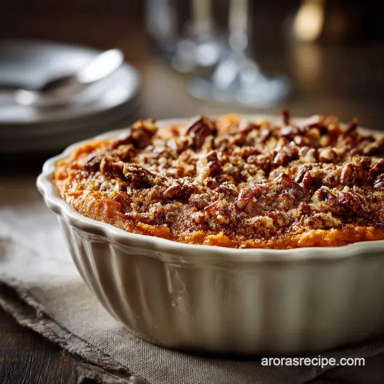 Southern Sweet Potato Casserole with The Best Ever Crunchy Pecan Streusel