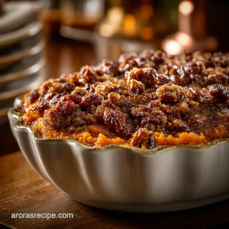 Sweet Potato Casserole with Pecan Topping: Velvety Decadent