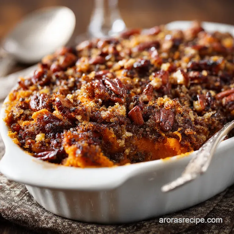 Bourbon Sweet Potato Casserole Bacon Pecan Topping: the Only Adult Side Dish You Need presentation