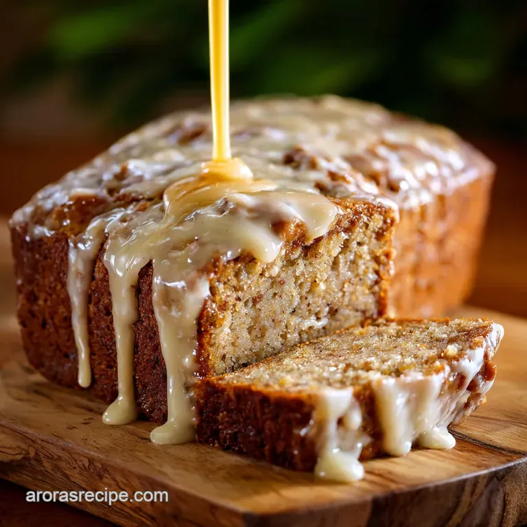 Banana Bread Glaze the Naughty Brown Butter Rum Topping presentation
