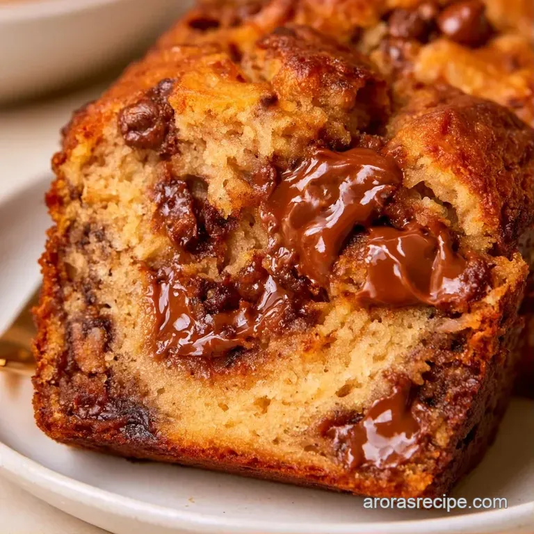 A thick slice of warm cake topped with melting salted butter on a white ceramic plate beside a linen napkin.
