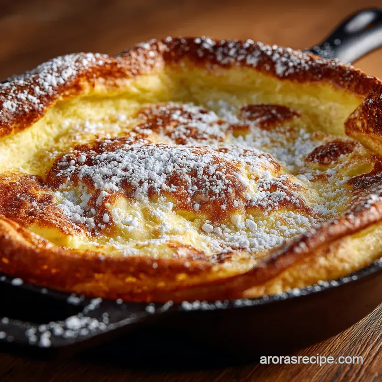 The Classic Puffy Hootenanny Ovenbaked Pancake presentation