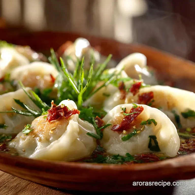 Steamed Dumplings: Pillowy Perfection Classic Pork Chive Recipe presentation
