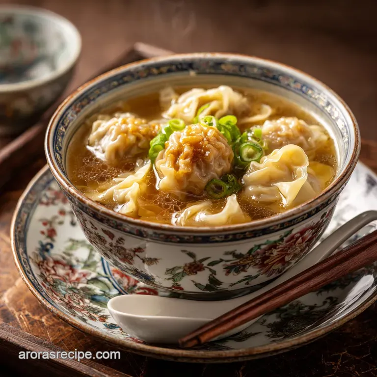 The Emperors Bowl Deluxe Subgum Wonton Soup a Cantonese Classic presentation